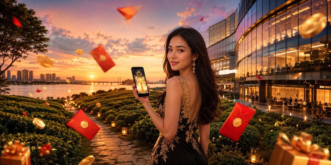 Sampul merah bonus bergaya Melayu Johor Bahru berkaitan program Ganjaran VIP re9